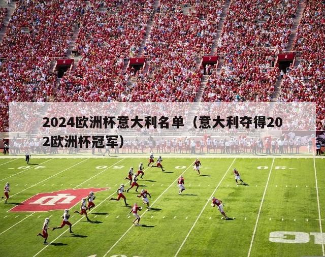 2024欧洲杯意大利名单（意大利夺得202欧洲杯冠军）